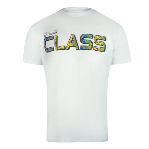 Cavalli Class Txt60I Jd060 00533 Off White T-Shirt Mens M